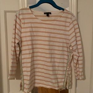 Jcrew Cotton Tee - white and creme